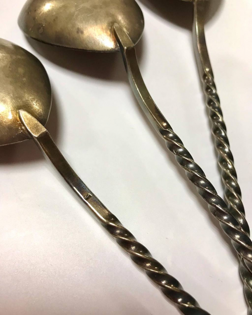 Салатная ложка ЭССР Таллин, мнц с серебрением, винтаж, СССР. Цена за 1шт. Картинка 4